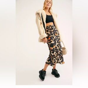 Free people leopard skirt xs
